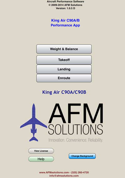 King Air C90A/C90B - Main App Screen