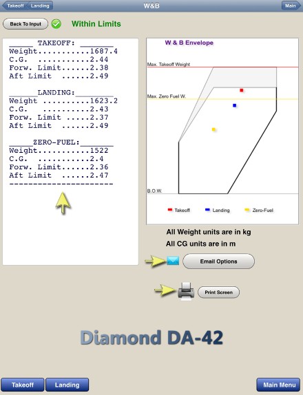 Weight and Balance App - Diamond DA-42